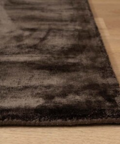 Viskose Teppich - Pearl Dunkelbraun - close up, thumbnail