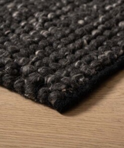 Wollteppich - Fjell Schwarz - close up