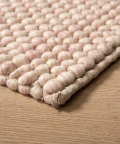 Wollteppich - Løkke Creme/Rosa - close up
