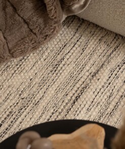 Wollteppich - Ulstein Weiß/Schwarz - close up, thumbnail Wollteppich - Ulstein Weiß/Schwarz - close up, thumbnail