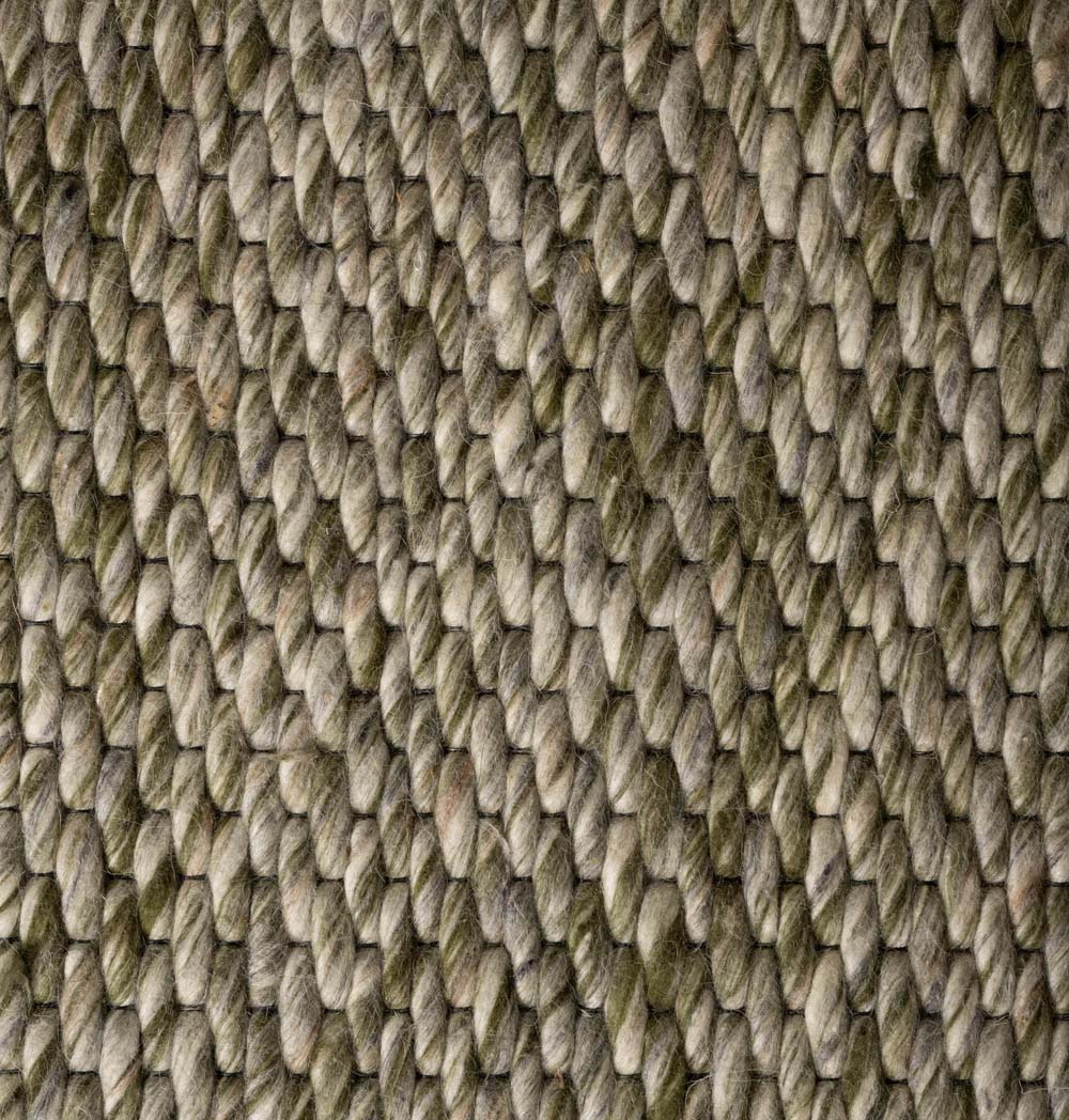 Wollteppich - Vridning Olivgrün - close up Wollteppich - Vridning Olivgrün - close up