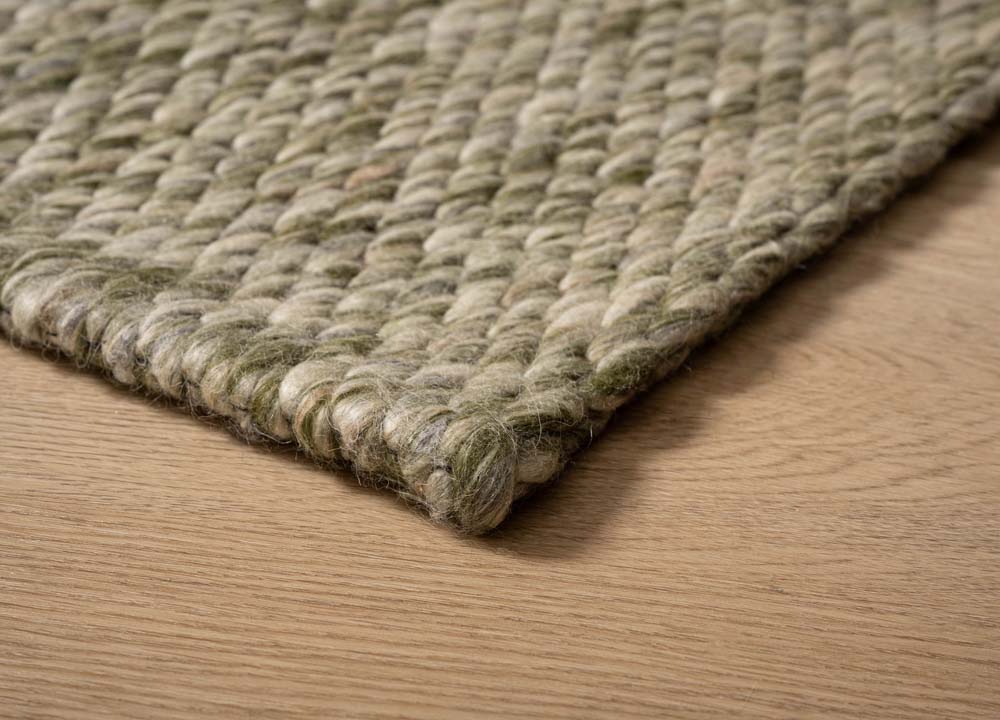 Wollteppich - Vridning Olivgrün - close up Wollteppich - Vridning Olivgrün - close up