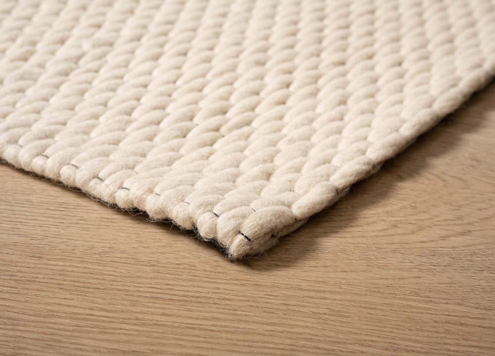 Wollteppich - Vridning Weiß - close up Wollteppich - Vridning Weiß - close up