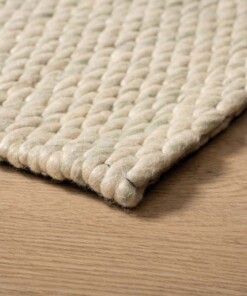 Wollteppich - Vridning Mintgrün - close up