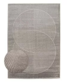 Teppich Skandinavisch - Contour Circle Grau - overzicht, thumbnail