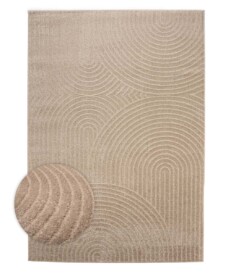 Teppich Skandinavisch - Contour Curve Beige - overzicht, thumbnail