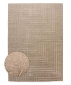 Teppich Quadratisch Skandinavisch - Contour Edge Beige - overzicht, thumbnail