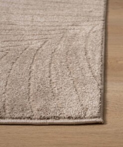 Teppich Quadratisch Skandinavisch - Contour Leaf Beige - close up, thumbnail