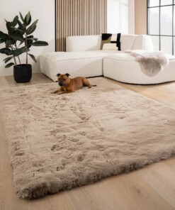 Flauschiger Teppich Hochflor - Comfy Deluxe Taupe