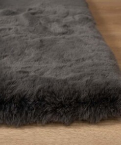 Flauschiger Teppich Hochflor - Comfy Deluxe Dunkelgrau