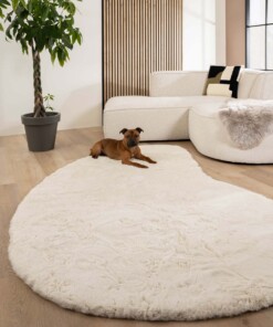 Flauschiger Teppich Organische Form - Comfy Plus Creme