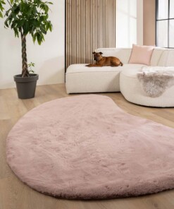 Flauschiger Teppich Organische Form - Comfy Plus Rosa