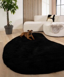 Flauschiger Teppich Organische Form - Comfy Plus Schwarz