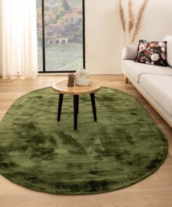 Viskose Teppich Oval - Glamour Grün - sfeer