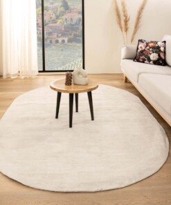 Viskose Teppich Oval - Glamour Weiß - sfeer