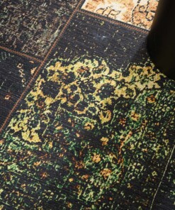 Patchwork Teppich - Fade No.1 Olivgrün - close up, thumbnail