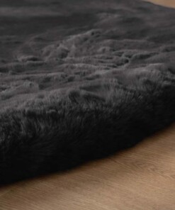 Teppich Rund Flauschig Hochflor - Comfy Deluxe Dunkelgrau