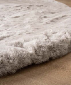Teppich Rund Flauschig Hochflor - Comfy Deluxe Hellgrau