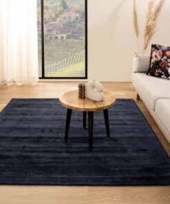 Viskose Teppich Quadratisch - Glamour Marineblau - sfeer