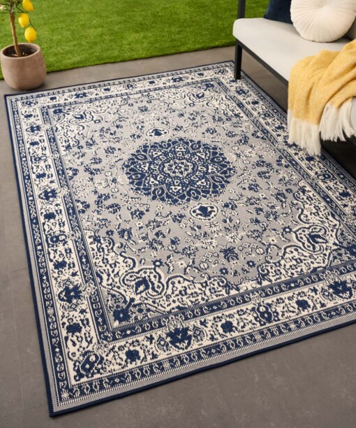 Outdoor Teppich Vintage - Flip Agnes Dunkelblau