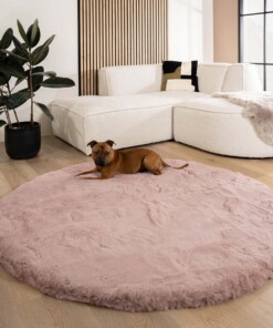 Teppich Rund Flauschig Hochflor - Comfy Deluxe Rosa