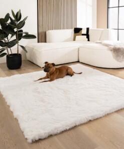 Teppich Quadratisch Flauschig Hochflor - Comfy Deluxe Weiß