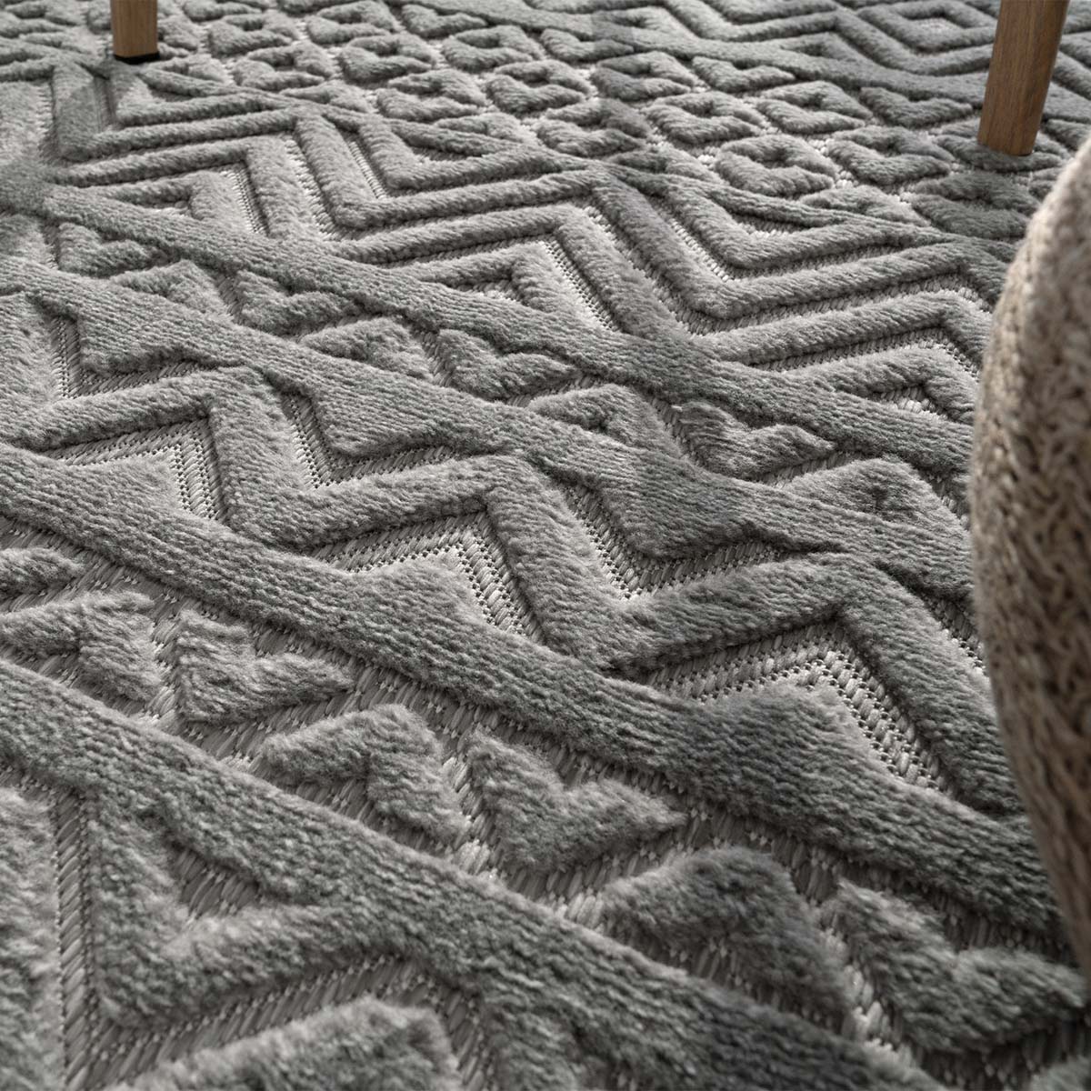 Outdoor Teppich - Elio Grau - close up Outdoor Teppich - Elio Grau - close up