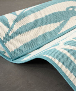 Outdoor Teppich Palme - Flip Coco Türkis - close up, thumbnail