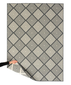 Outdoor Teppich Rautenmuster - Flip Gem Grau - overzicht, thumbnail