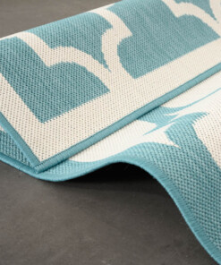 Retro Outdoor Teppich - Flip Lucky Türkis - close up, thumbnail Retro Outdoor Teppich - Flip Lucky Türkis - close up, thumbnail