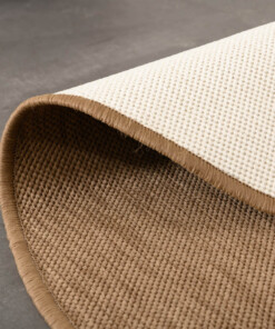 Outdoor Teppich Einfarbig Rund - Flip Hellbraun - close up, thumbnail