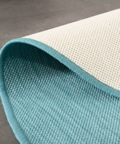 Outdoor Teppich Einfarbig Rund - Flip Türkis - close up, thumbnail