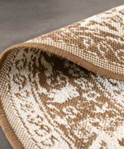 Outdoor Teppich Vintage Rund - Flip Agnes Hellbraun - close up, thumbnail