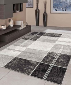 Morderner Teppich - City Chic Kariert Grau - sfeer