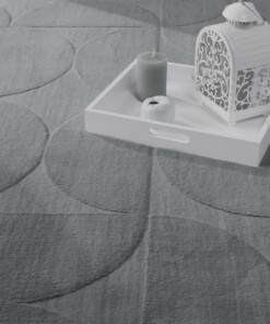 Flauschiger Teppich - Emily Kreise Anthrazit - close up, thumbnail