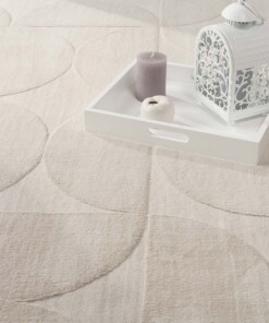 Flauschiger Teppich - Emily Kreise Creme - close up, thumbnail Flauschiger Teppich - Emily Kreise Creme - close up, thumbnail