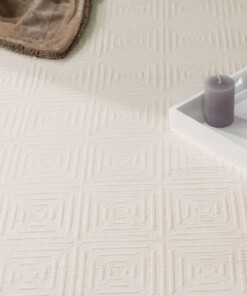 Flauschiger Teppich - Emily Raute Creme - close up