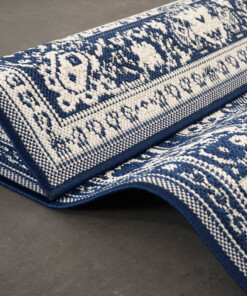 Outdoor Teppich Vintage - Flip Agnes Dunkelblau - close up, thumbnail