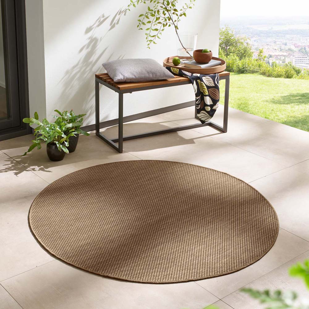 Outdoor Teppich Rund - Elara Braun - sfeer Outdoor Teppich Rund - Elara Braun - sfeer