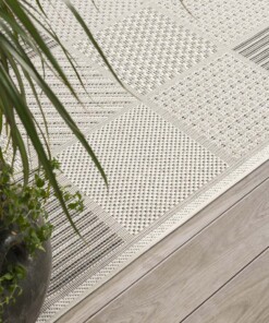 Outdoor Teppich  Blöcke - Lyra Beige/Grau - close up, thumbnail