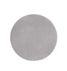 Teppich Rund Weich - Fuzz Waves Grau - overzicht, thumbnail