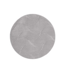 Teppich Rund Flauschig - Fuzz Whirl Grau - overzicht, thumbnail