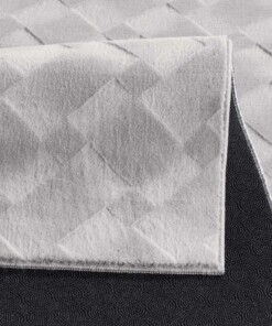 Flauschiger Teppich - Fuzz Karo Grau - close up, thumbnail