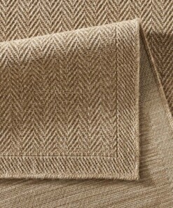 Outdoor Teppich Jute Optik Zick Zack - Elara Beige - close up, thumbnail
