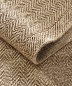 Outdoor Teppich Jute Optik Zick Zack - Elara Beige - close up, thumbnail