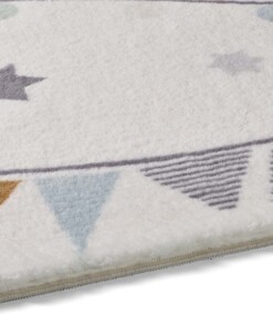 Kinderzimmerteppich - Sterne & Punkte Creme/Multi - close up, thumbnail
