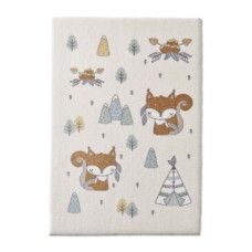 Kinderzimmerteppich - Eichhörnchen Creme/Multi - overzicht, thumbnail