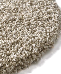Hochflor Teppich Rund - Shaggy Prime Weiß/Beige - close up, thumbnail