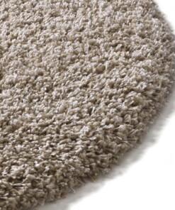 Hochflor Teppich Rund - Shaggy Prime Beige - close up, thumbnail