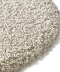 Hochflor Teppich Rund - Shaggy Prime Creme - close up, thumbnail
